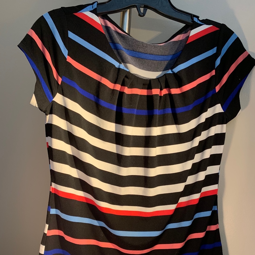 Multi-colored striped dress shirt